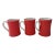 Late 20th Century Fitz & Floyd Rondelet Rouge Red Porcelain Cup Mug, Japan 195- Set of 3 For Sale