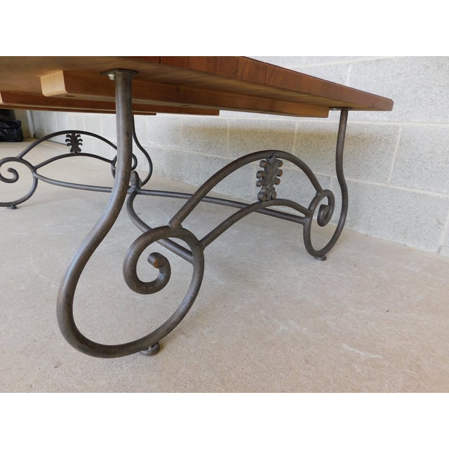 Contemporary Ethan Allen Legacy Collection Wrought Iron Base Coffee / Cocktail Table 13-8320 For Sale - Image 3 of 7