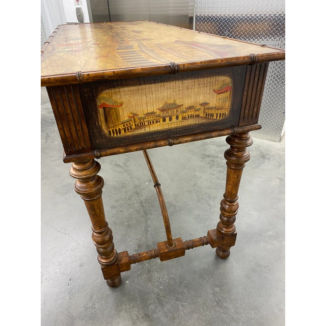 Painted Faux Bamboo Console For Sale - Image 4 of 4