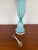 Mid 20th Century Beautiful Vintage Turquoise Murano Opaline Glass Lamp With Ribbed and Flared Shape For Sale - Image 5 of 9