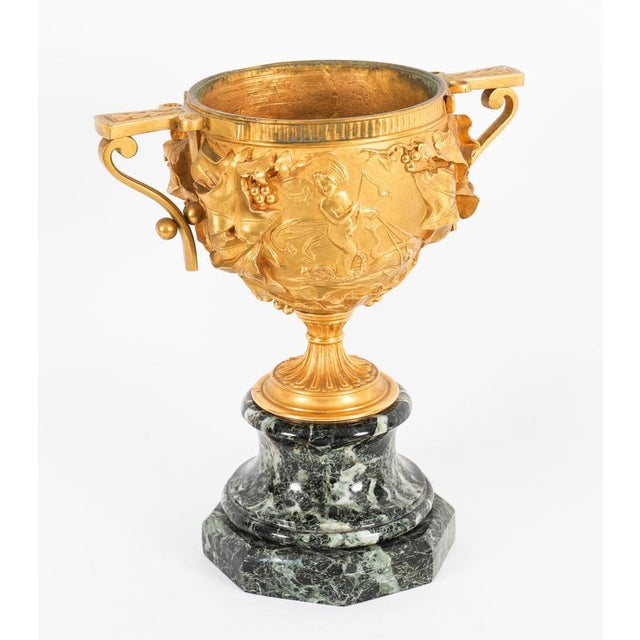 Antique Classical French Grand Tour Gilt Bronze Urns, Set of 2 For Sale - Image 16 of 18