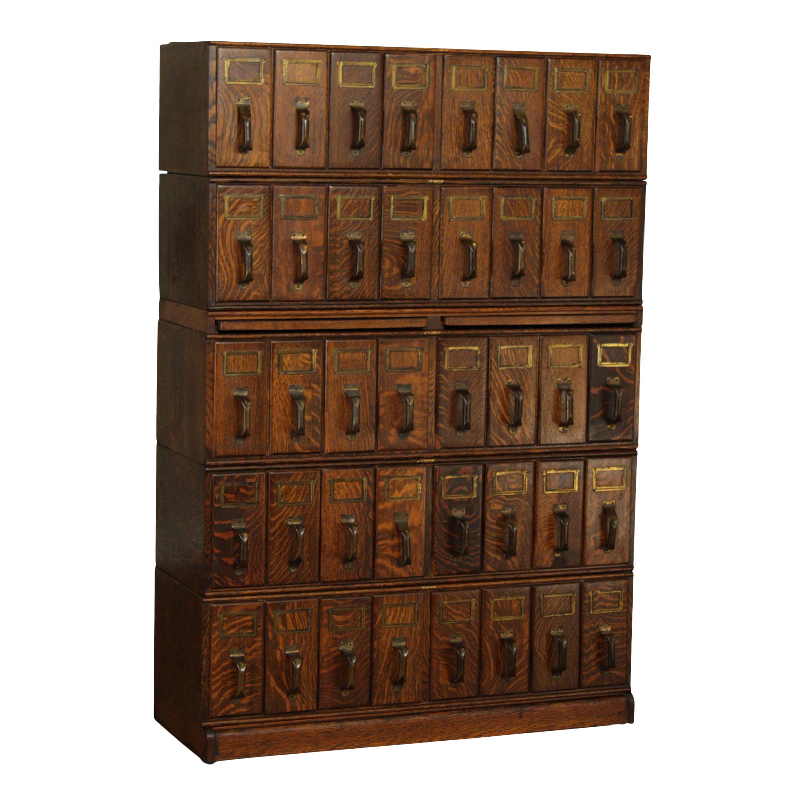 Macey Antique Oak 40 Drawer 5 Stack File Cabinet Chairish