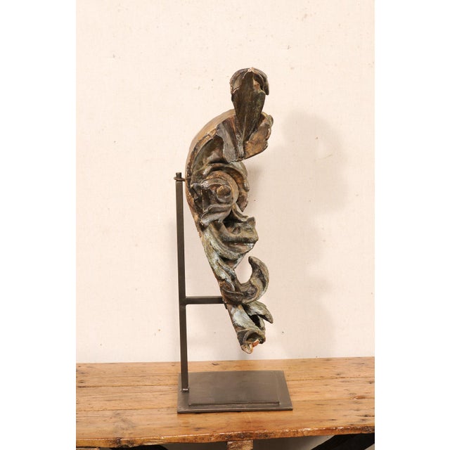 Wood Stunning 18th C. Italian Carved Fragment on Stand For Sale - Image 7 of 11