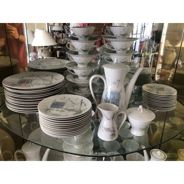 Mid-Century Modern Mid 20th Century Raymond Loewy for Rosenthal “Plaza” Service for 12 Plus Porcelain Dinner Set - 63 Pieces For Sale - Image 3 of 10