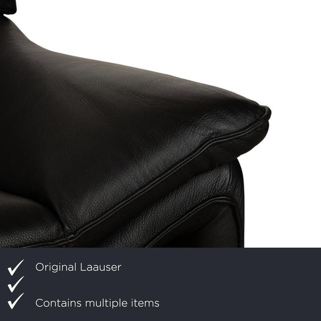 Modern Atlanta 2-Seater Sofas in Black Leather from Laauser, Set of 2 For Sale - Image 3 of 18