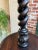 Antique English Carved Oak Floor Lamp Open Barley Twist W Round End Table C1920 For Sale In Dallas - Image 6 of 18