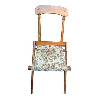 19th Century Folding Campaign Chair For Sale