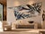 Striking oversized pair of vintage 1989 abstract expressionist acrylic paintings on uniquely shaped geometric canvases....