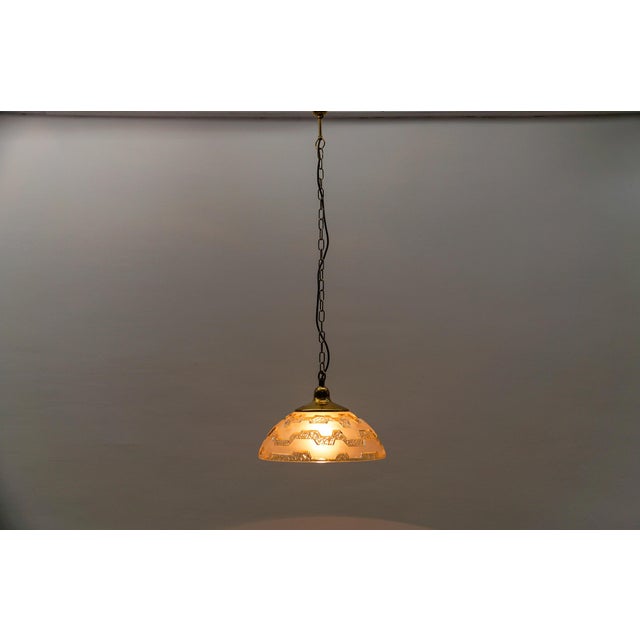Amber-Colored Embossed Glass Lamp by Peill & Putzler, Germany, 1960s For Sale - Image 13 of 14