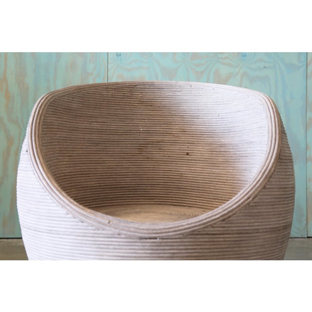 1980s 1980s Boho Modern Weathered Split Reed Ball Sofa and Chair After Gabriella Crespi For Sale - Image 5 of 18