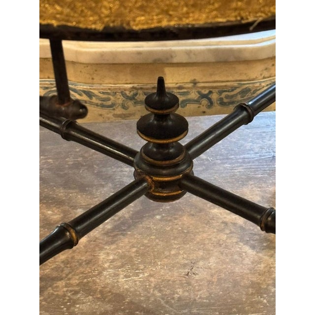 Late 19th C. English Regency Bamboo Form Stool For Sale In Dallas - Image 6 of 7
