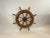 Ships Wheel with Brass Hub and Inlay For Sale - Image 4 of 11
