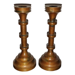 Biedermeier Style Disc Candleholders, 1930s, Set of 2 For Sale