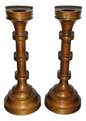 Biedermeier Style Disc Candleholders, 1930s, Set of 2