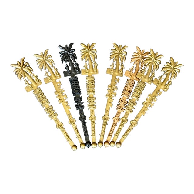 Vintage Hotel Bar Cocktail Drink Stirrers Wreck Bar Miami Beach For Sale
