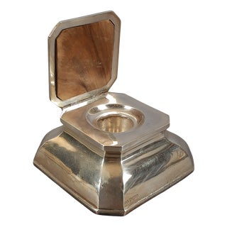 Antique Edwardian Inkwell in 925 Sterling Silver by Mappin & Webb, 1890s For Sale