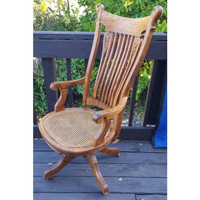 Antique Victorian Rolling Swivel Desk Armchair Chairish