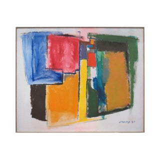 60s Abstract Painting Signed "JP Wesley 67" For Sale