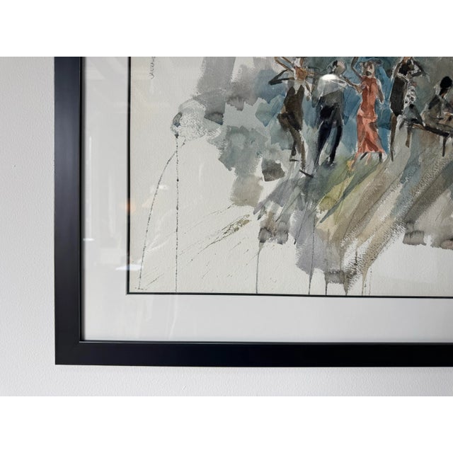 Zygmund Jankowski American ( 1925-2009) "Jazz Musicians" Watercolor Painting For Sale In Miami - Image 6 of 9