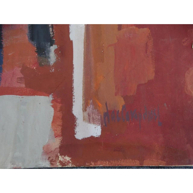 Mid-Century Modern Jae Carmichael Abstract/Seated Figure Oil on Board C 1963 P2606 For Sale - Image 3 of 5