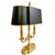 French Vintage French Neoclassical Brass Three-Light Bouillotte Lamp With Black Tole Shade For Sale - Image 3 of 9