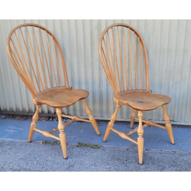 Mid 20th Century Set of Four Natural Bowback Windsor Chairs For Sale - Image 4 of 7