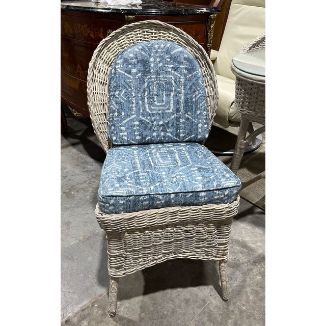 Antique Oriole Wicker Writing Desk or Vanity and Chair. Withrow For Sale - Image 12 of 18