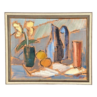 Gösta Falck, Tabletop, 1960s, Oil on Canvas, Framed For Sale