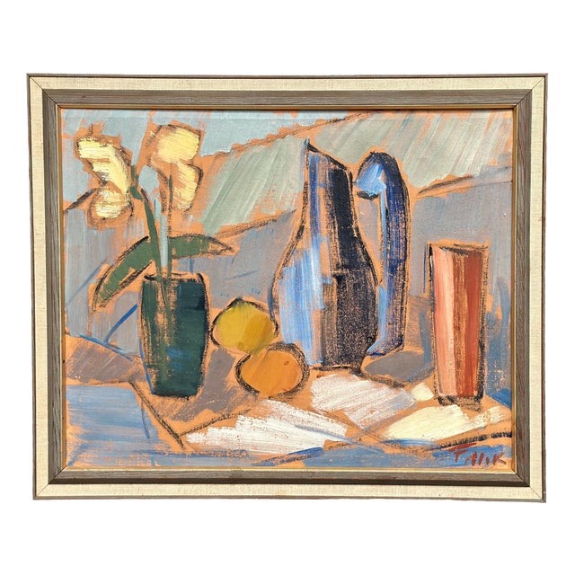 Gösta Falck, Tabletop, 1960s, Oil on Canvas, Framed For Sale