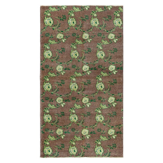 1960s Vintage Distressed Rug in Red, Blue, Beige Floral Pattern For Sale In New York - Image 6 of 6