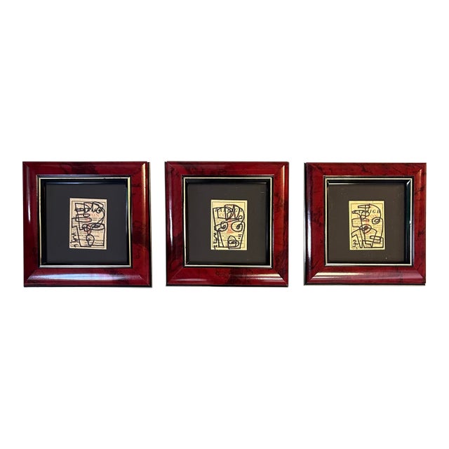Three Contemporary Original Abstract Marker Drawings by Wayne Cunningham - Set of Three For Sale