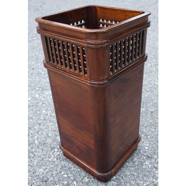 Mid Century Walnut Lattice Umbrella Stand For Sale In Washington DC - Image 6 of 6