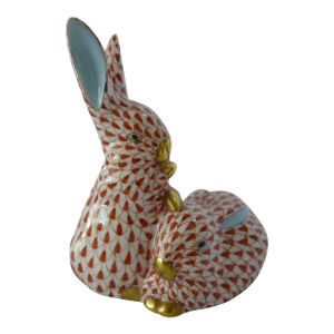 Herend Rust Fishnet Bunnies