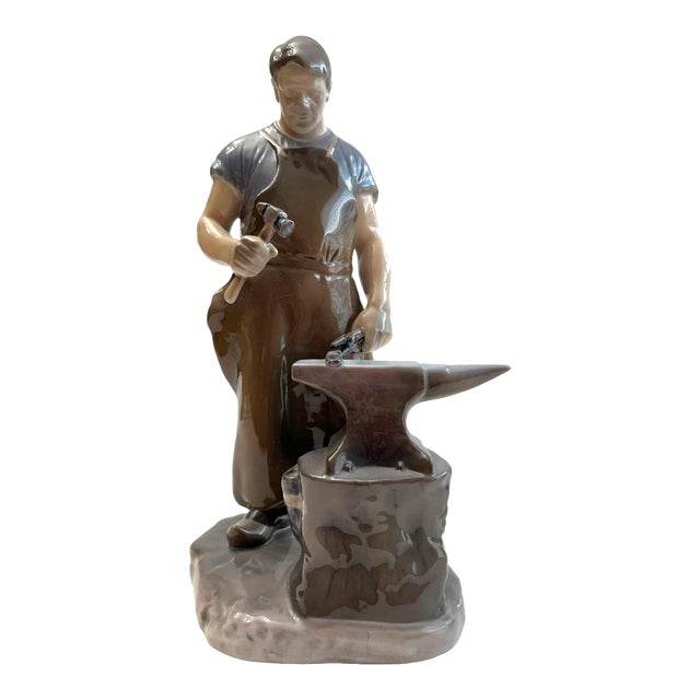 Vintage Bing & Grondahl (Alex Locher) Porcelain “Blacksmith” Figurine #B225 For Sale
