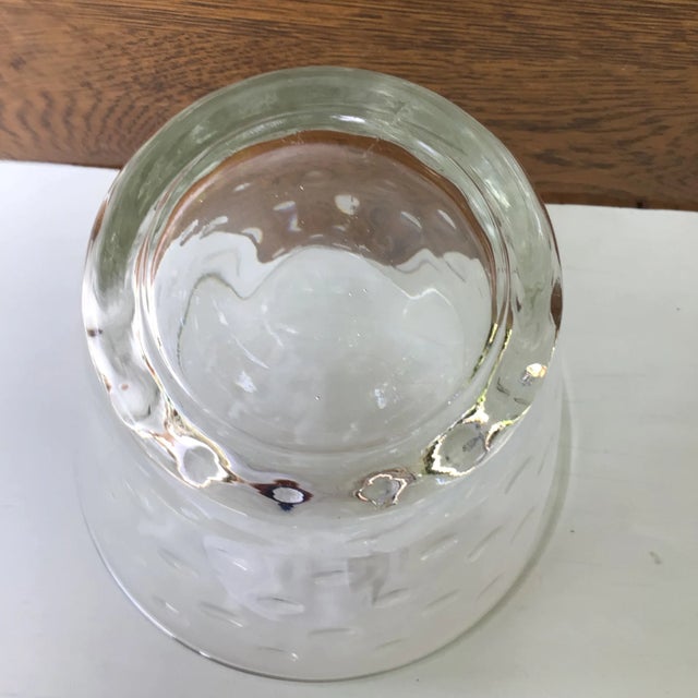 Anchor Hocking Vintage Hazel Atlas Clear Dots Glass Ice Bucket With Tongs, 3 Tumblers,6 Rocks, and 6 Shot Glasses-Set of 17 For Sale - Image 4 of 13