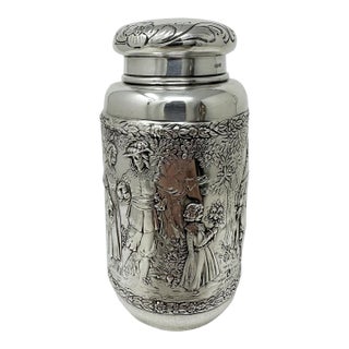 Antique German Sterling Silver Teacaddy Neresheimer Sohnes Berthold Muller 1900 For Sale