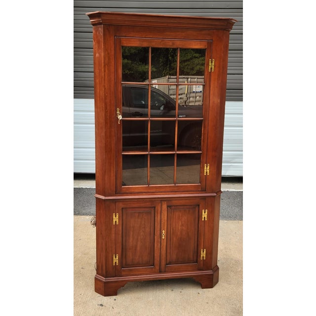 Traditional Henkel Harris Wild Cherry Corner Cabinet For Sale - Image 3 of 7