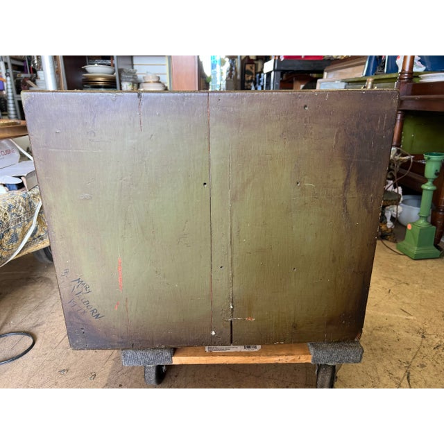 Vintage Repurposed Metal & Wood Military Box - Green Floral Box of Drawers Signed For Sale - Image 10 of 11