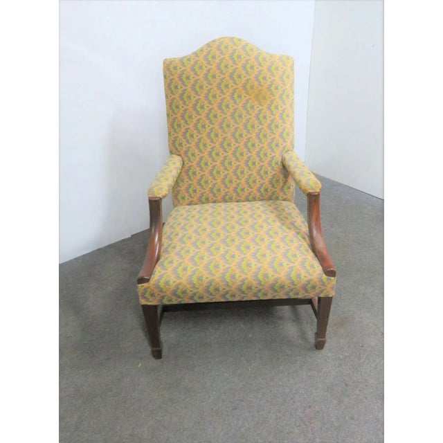 Hepplewhite 19th C Hepplewite Mahogany Library Chair For Sale - Image 3 of 9