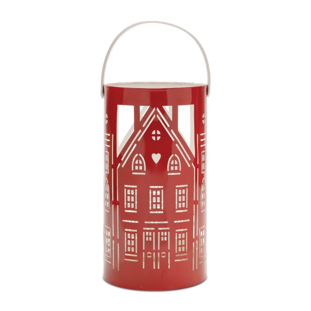 Contemporary Punched Metal House Lantern (Set of 3) For Sale - Image 3 of 7