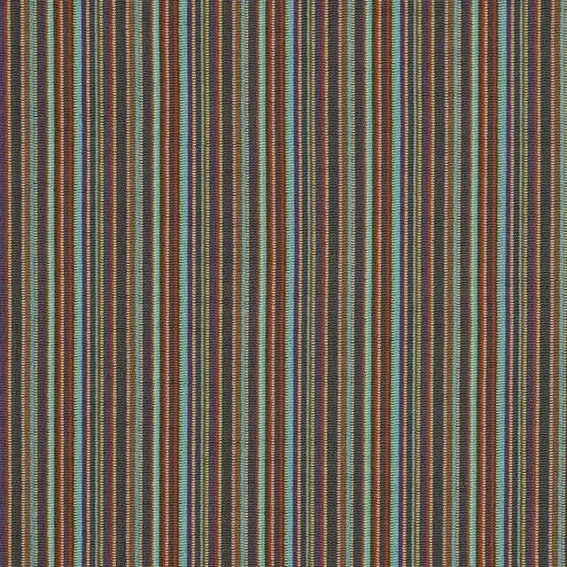 Sample - Schumacher Sinoir Stripe Fabric in Multi For Sale