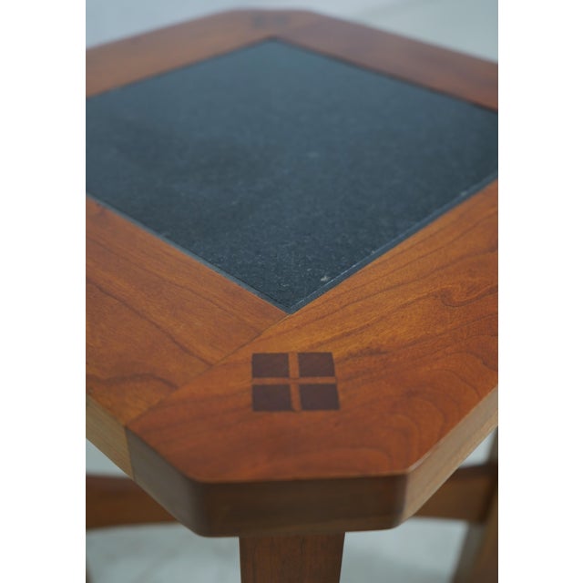 Stickley Cherry Mission Style Granite Top Table For Sale - Image 11 of 14