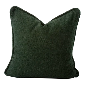 24" Square Barbet Forest Green Down Pillow
