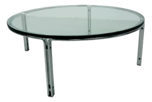Vintage Round Glass & Steel Coffee Table by Horst Brüning for Kill International, 1960s