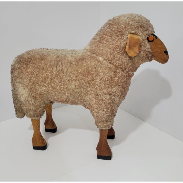 1970s Vintage Hanns Peter Krafft for Meier Germany Sheep Stool For Sale - Image 6 of 13