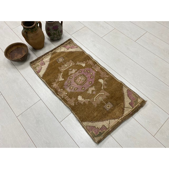 Handmade wool carpet in Turkish Anatolia , Vintage Oushak Rug,Turkish Vintage Anatolian Rug, Handmade wool Rug . One Of...