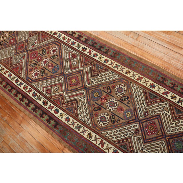 Persian Early 20th Century Camel Tribal Persian Serab Runner For Sale - Image 3 of 6