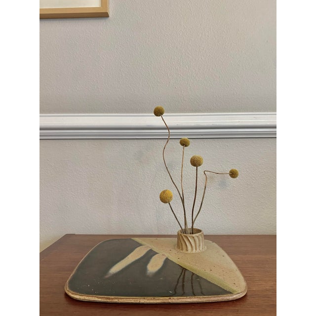Signed Ikebana Japonisme Pottery Display For Sale - Image 4 of 12
