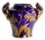 Art Nouveau Blue and Floral Planter Vase attributed to Gustave Asch, 1900s For Sale