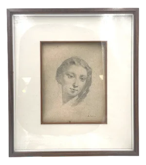Alberto Pasini, Female Portrait, 1870, Pencil Drawing on Paper